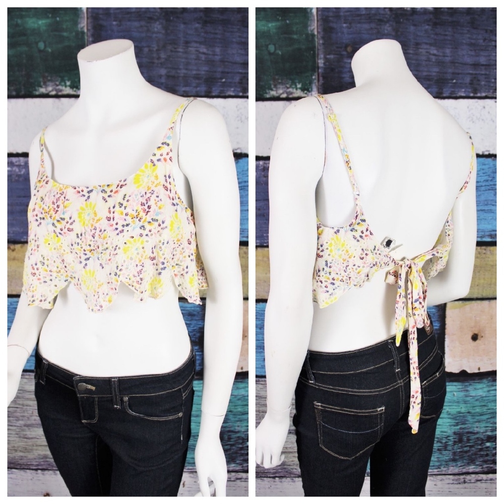 NEW Intimately FP Floral Eyelet Lace Crop Top - Picture 4 of 7